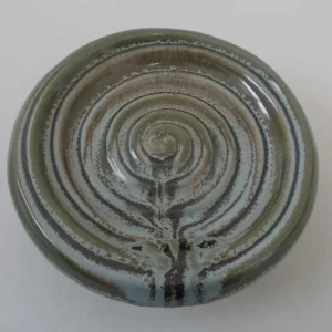 Rengøring af låg skål fliser design grøn flammede omkring 15 cm
