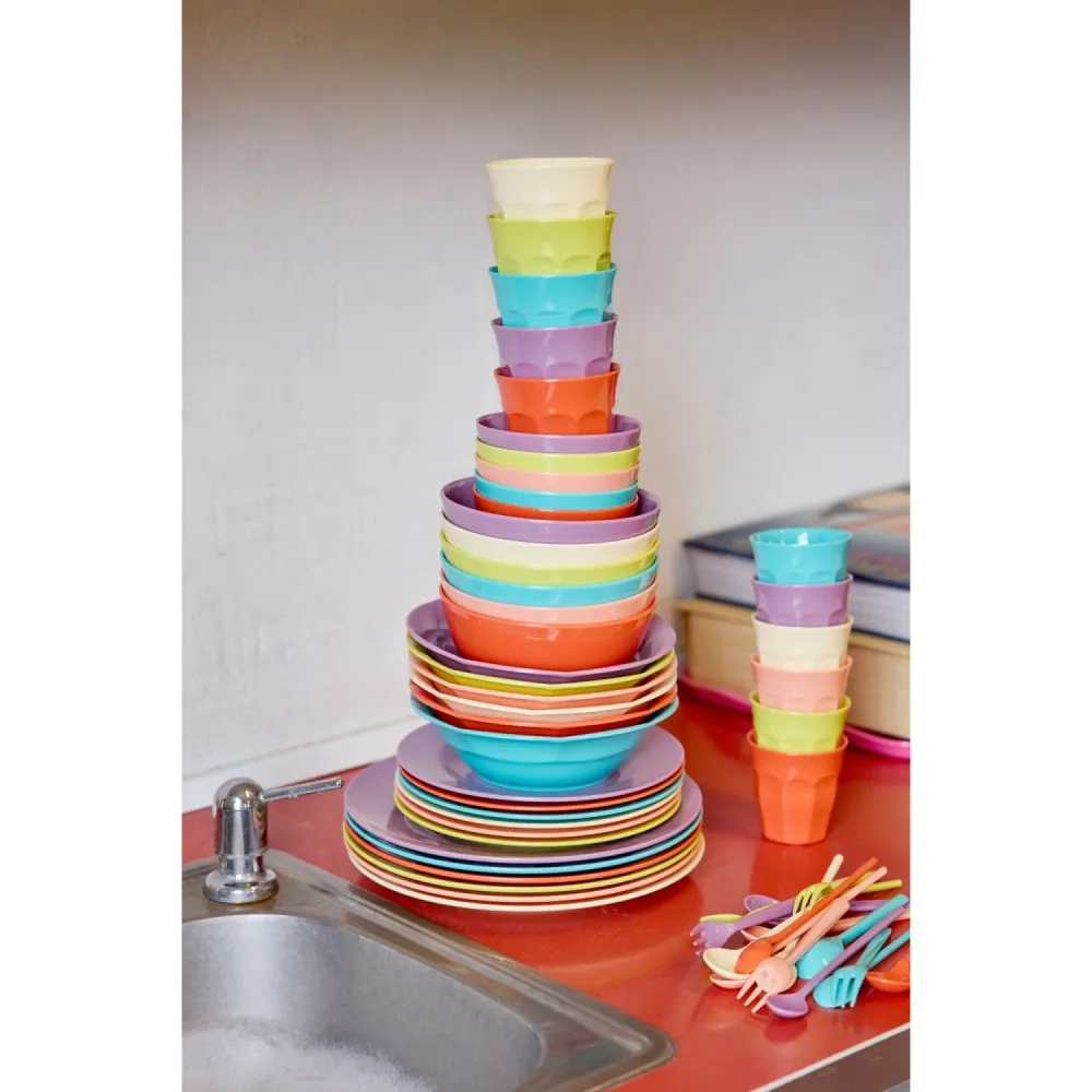 Rice Melamin Medium Skål Asst. Glory Days Colors - 6 Pak - 700 Ml