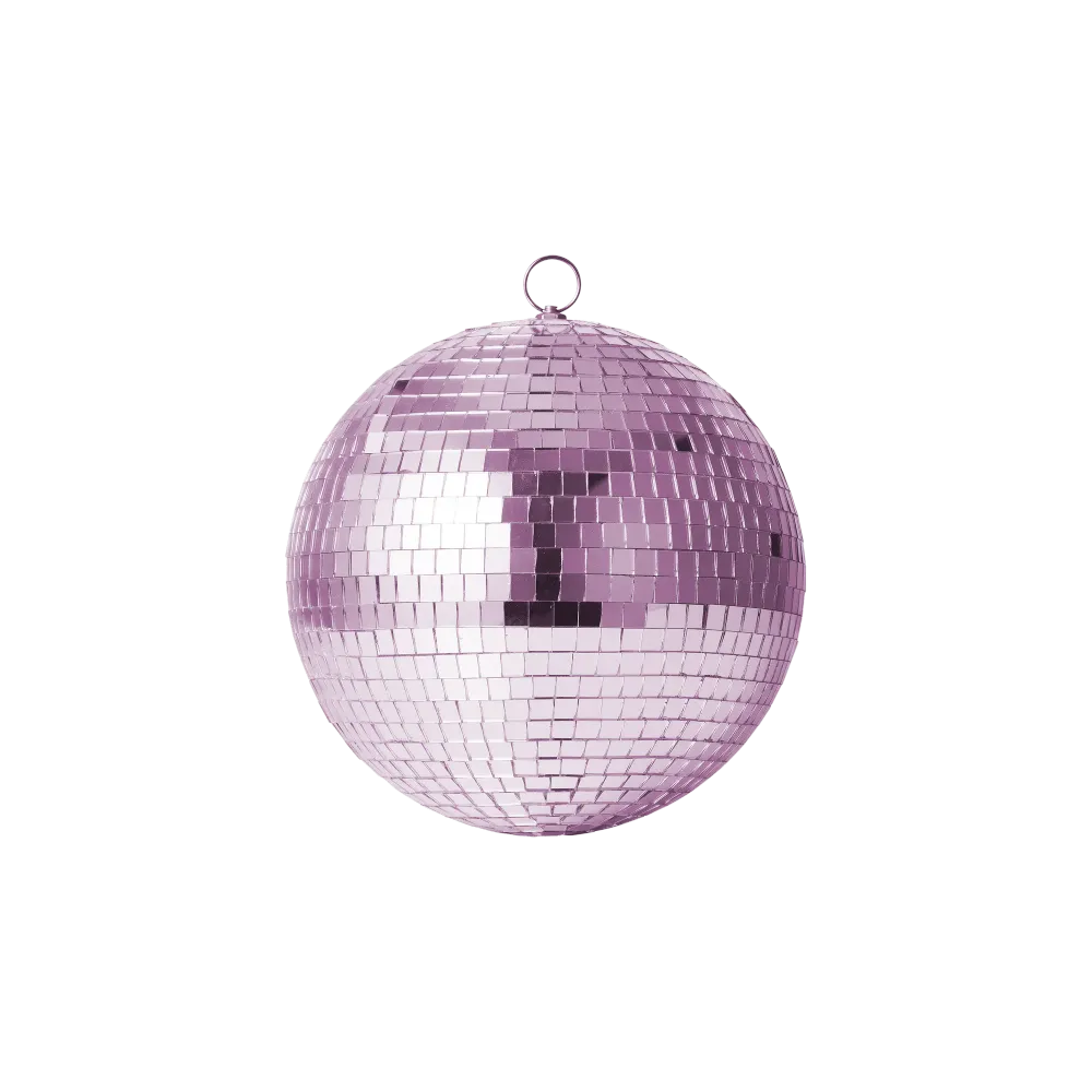 Mellem Rund Discokugle - Pink