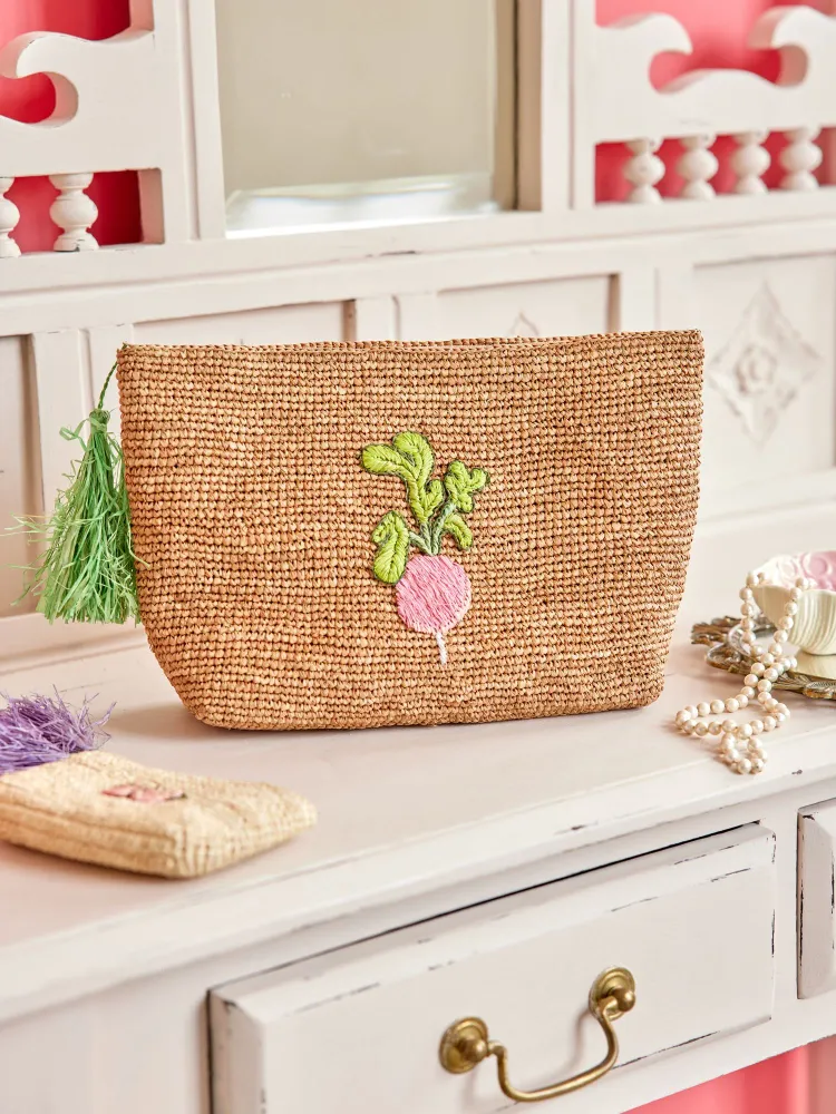 Stor Raffia Clutch - Te