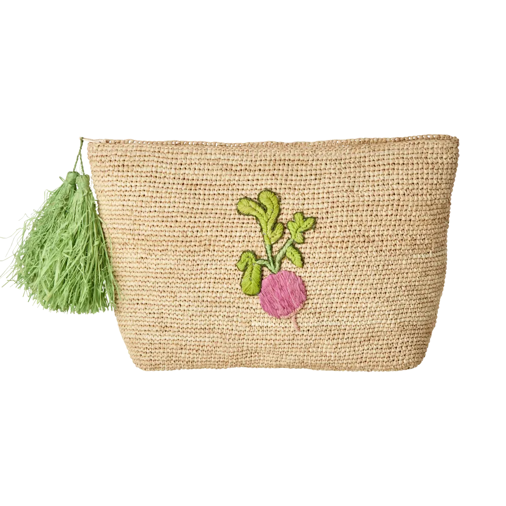 Stor Raffia Clutch - Natur