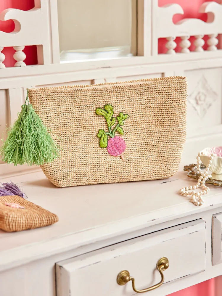 Stor Raffia Clutch - Natur