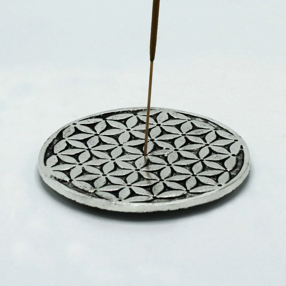 Røgelsesholder Livets Blomst Aluminium 11cm