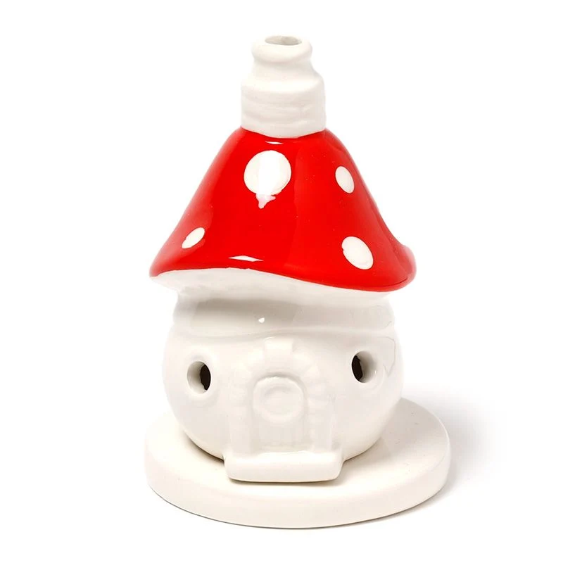 Røgelseskeglebrænder Keramisk Fe Toadstool Hus