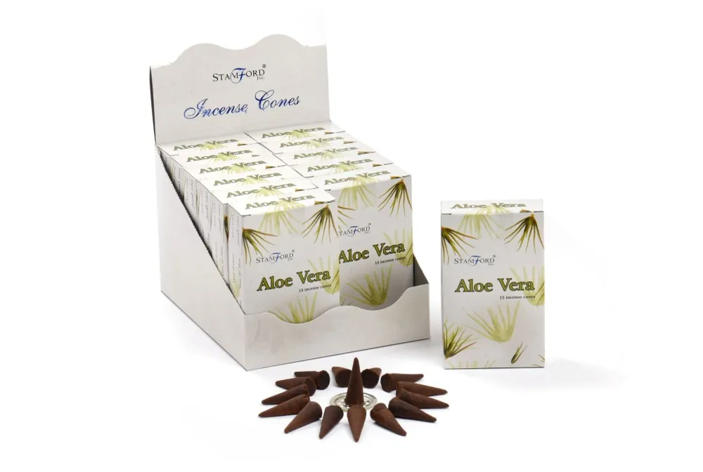 Aloe Vera Røgelseskegler 15 Pakke Stamford