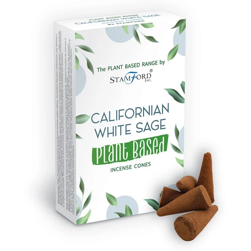 Californisk Hvid Salvie Røgelseskegler 12 Pakke Plantebaseret
