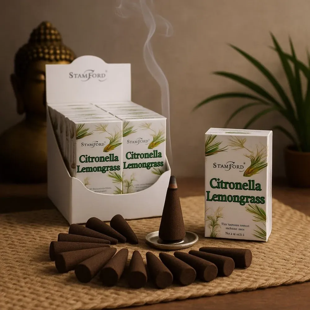Citronella Citrongræs Røgelseskegler, 15 Pakke