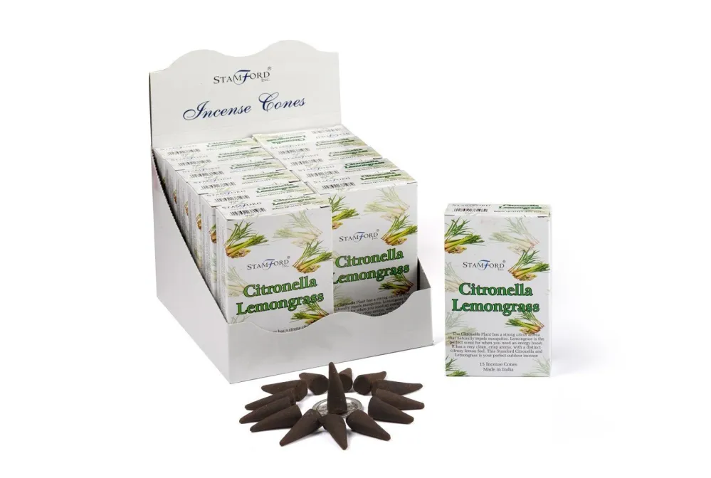 Citronella Citrongræs Røgelseskegler, 15 Pakke
