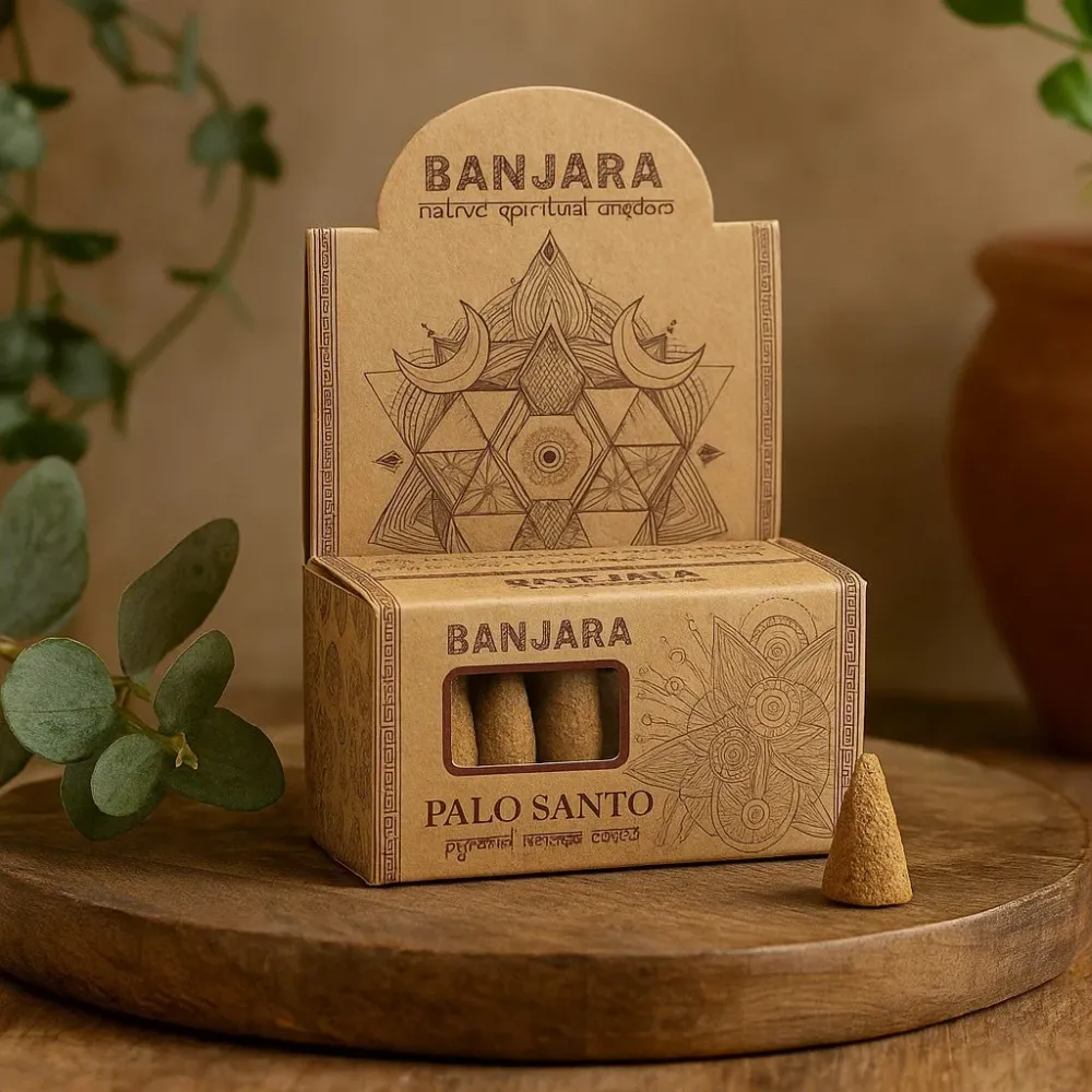 Palo Santo pyramide røgelseskegler 10 stk Banjara
