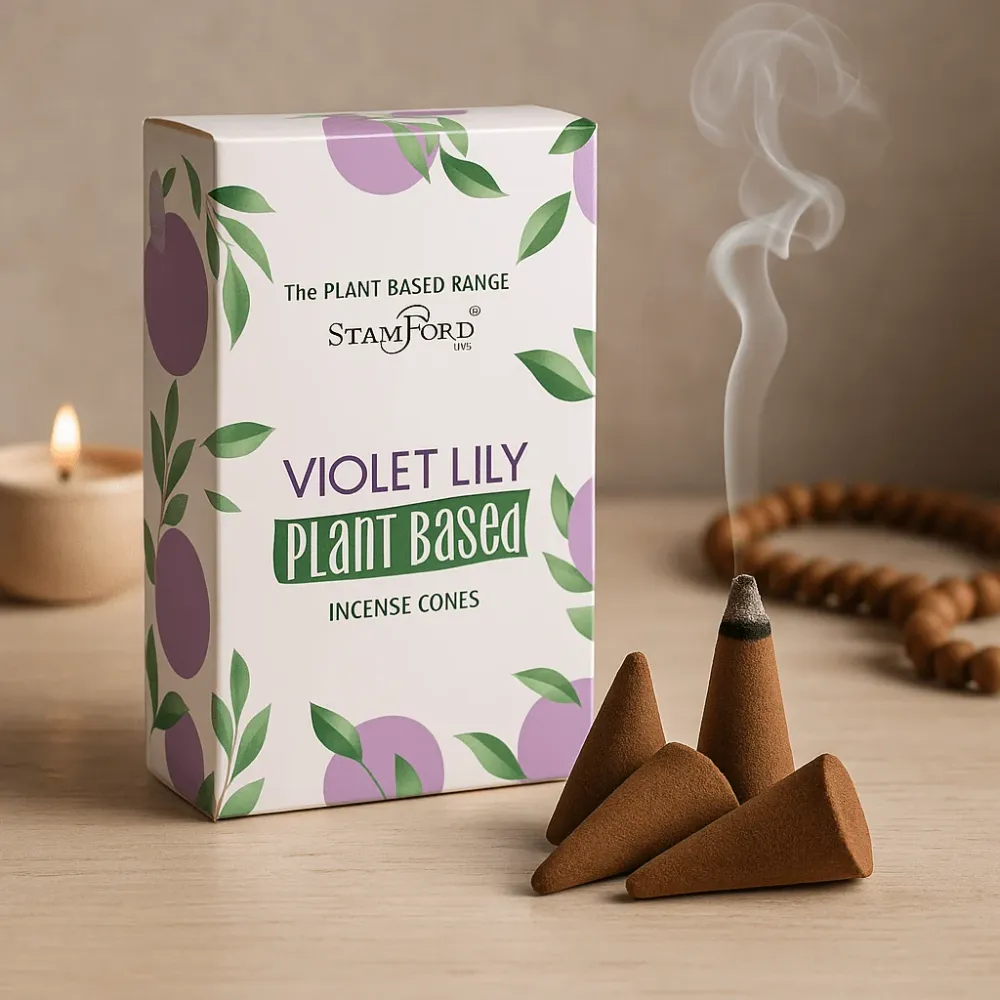Plantebaserede røgelseskegler Violet Lilly 12 pakke