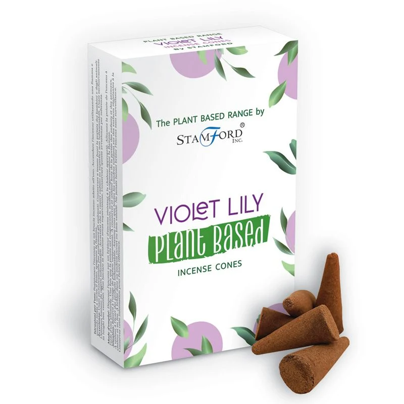 Plantebaserede røgelseskegler Violet Lilly 12 pakke