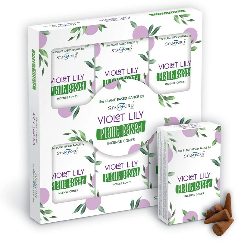 Plantebaserede røgelseskegler Violet Lilly 12 pakke