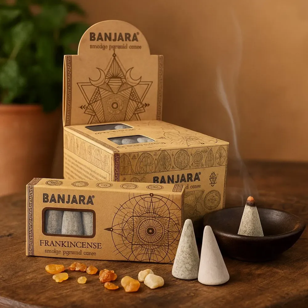 Røgelsekegler af Frankincense Pyramide Rensning 10 Kegler Banjara