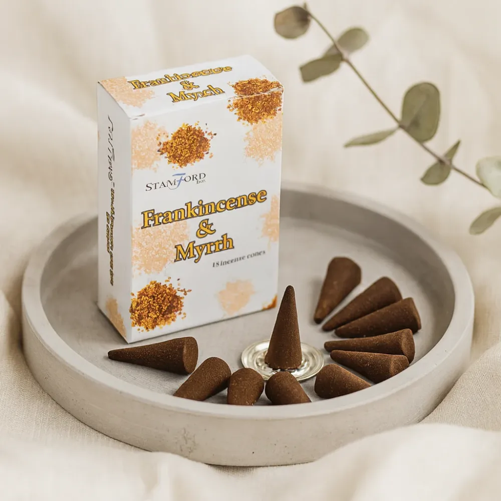 Røgelsekegler med Olibanum 15 Pak med Holder