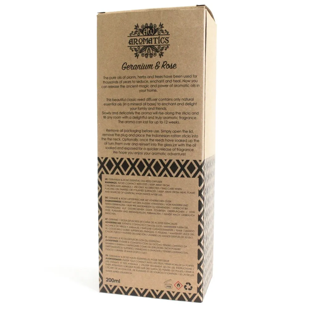 Geranium Rose Æterisk Olie Rør Diffuser 200ml