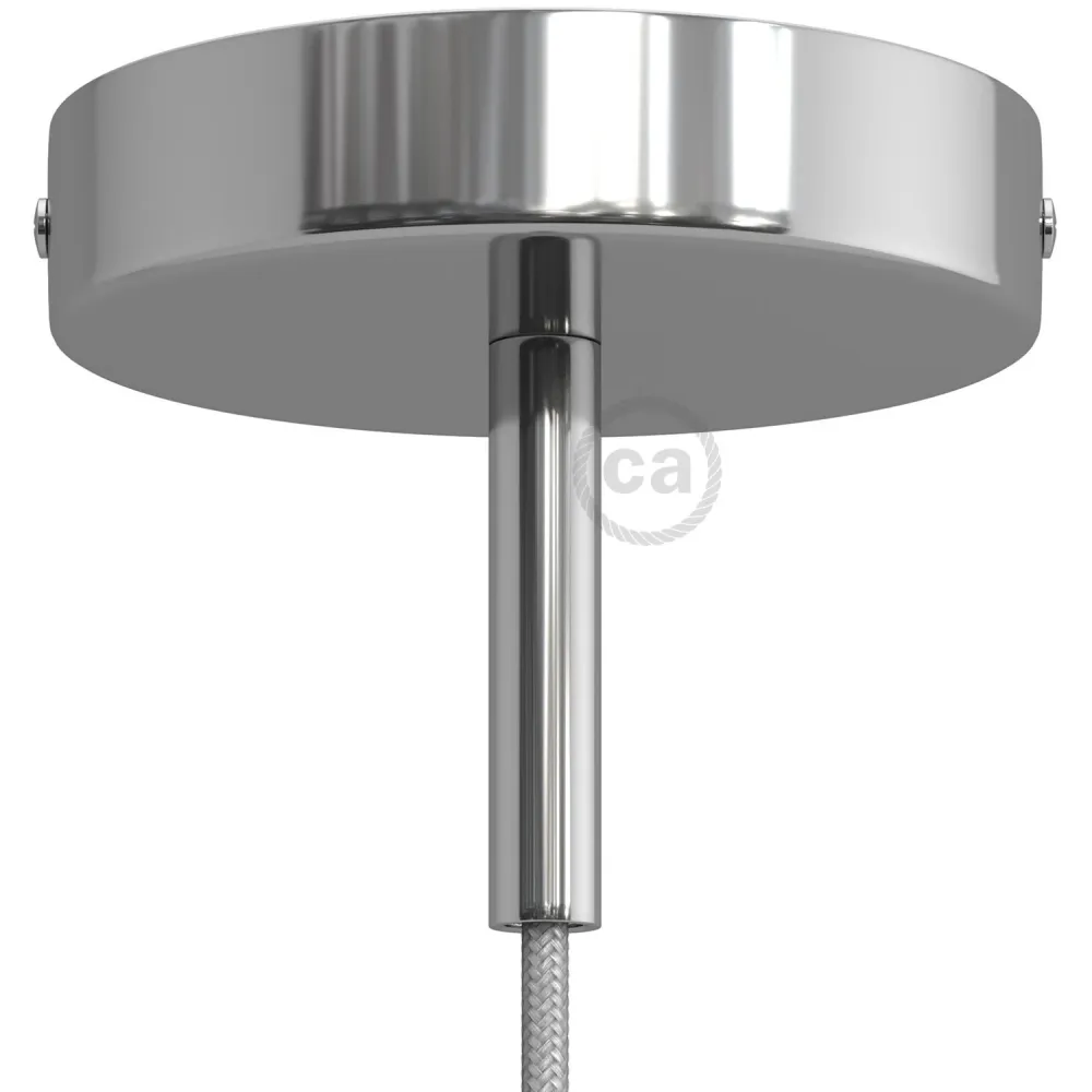 Roset til 1 Lampe m. 7cm Stilk Blank Krom