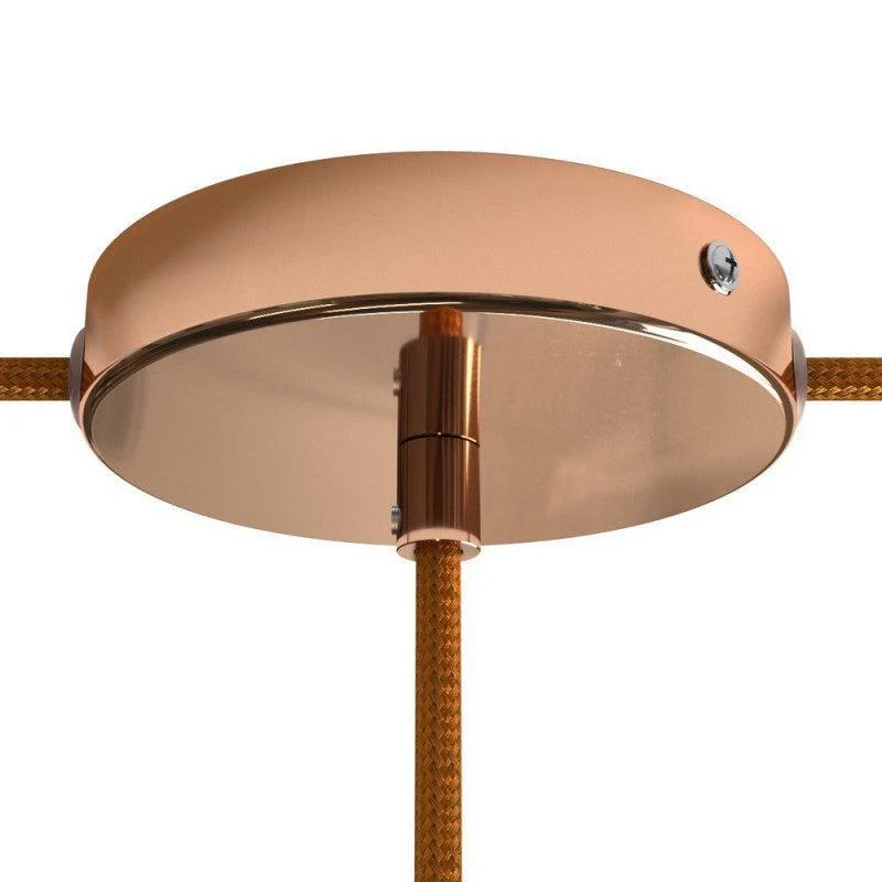 Roset Til 1 Lampe Ø12 Blank Kobber m. Sidehuller