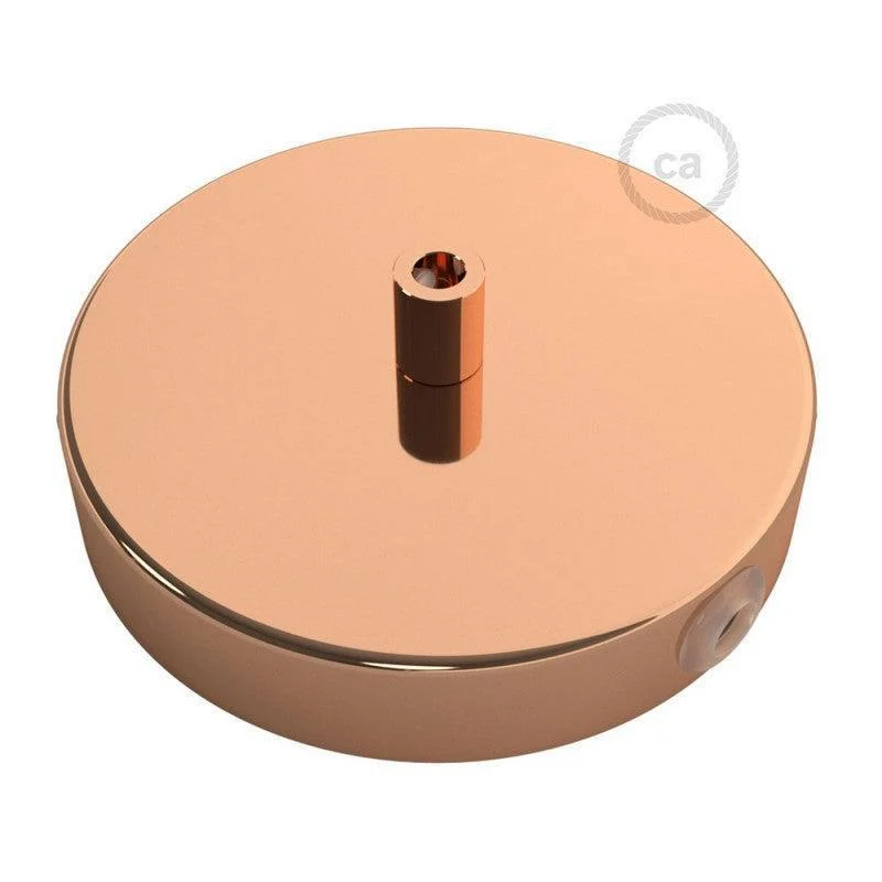 Roset Til 1 Lampe Ø12 Blank Kobber m. Sidehuller