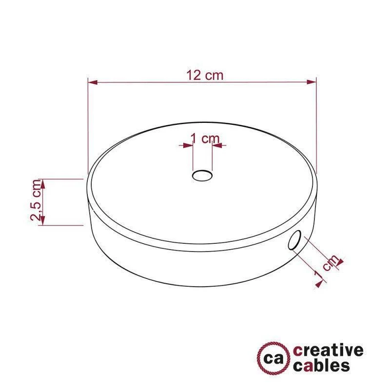 Roset Til 1 Lampe Ø12 Blank Kobber m. Sidehuller
