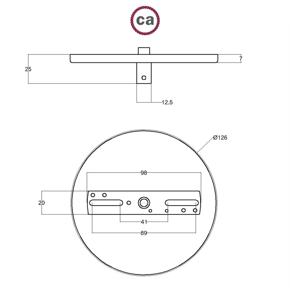 Roset Til 1 Lampe Ø12 Mat Hvid Smal