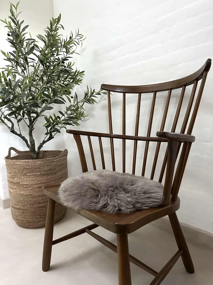 Sædeskind Ø 34cm - Mocca lammeskind