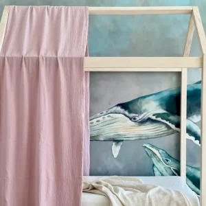 Sengehimmel dobbelt crepe pink