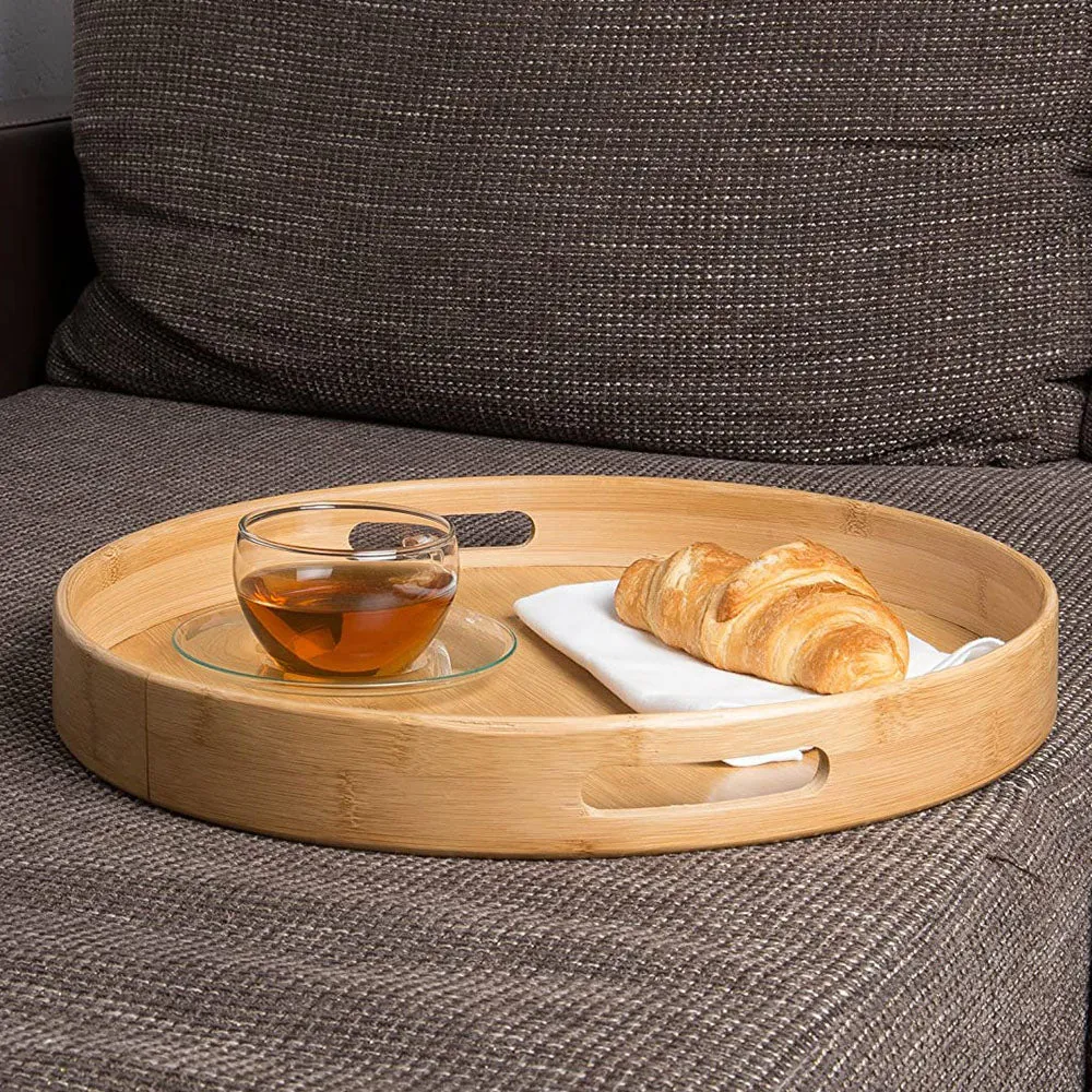 Excellent Houseware - Serveringsbakke - Rund i Bambus Ø40 cm