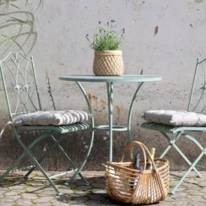 Cafésæt m. 2 stole og 1 bord, antique verte