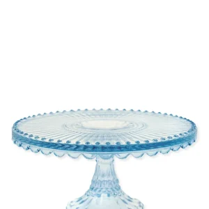 Glass cake stand Alice pale cobalt