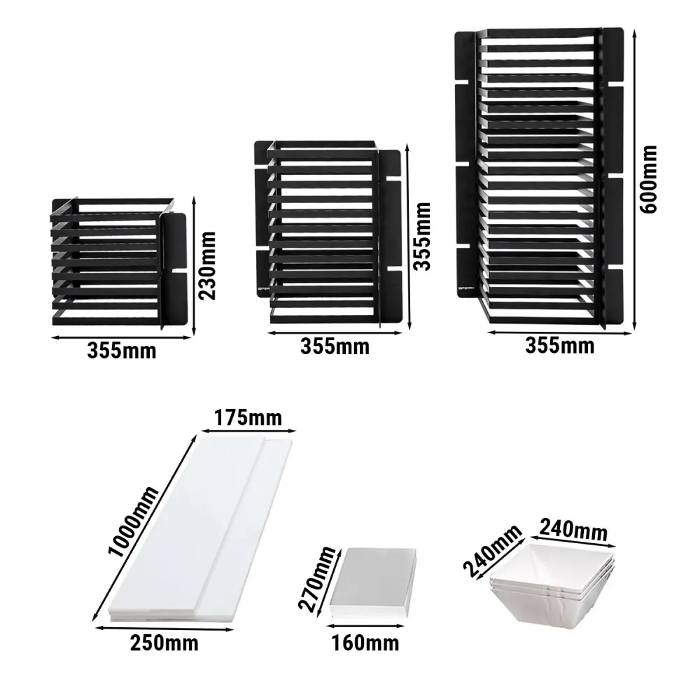 Kagestand/ buffetstativ af plexiglas - Sort/Hvid