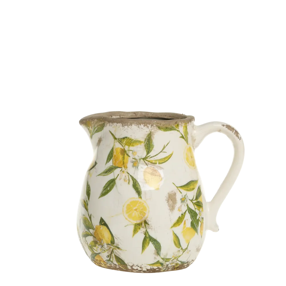 Limone Jug m. citronmotiv 16x13 cm – Creme (Levering primo maj)
