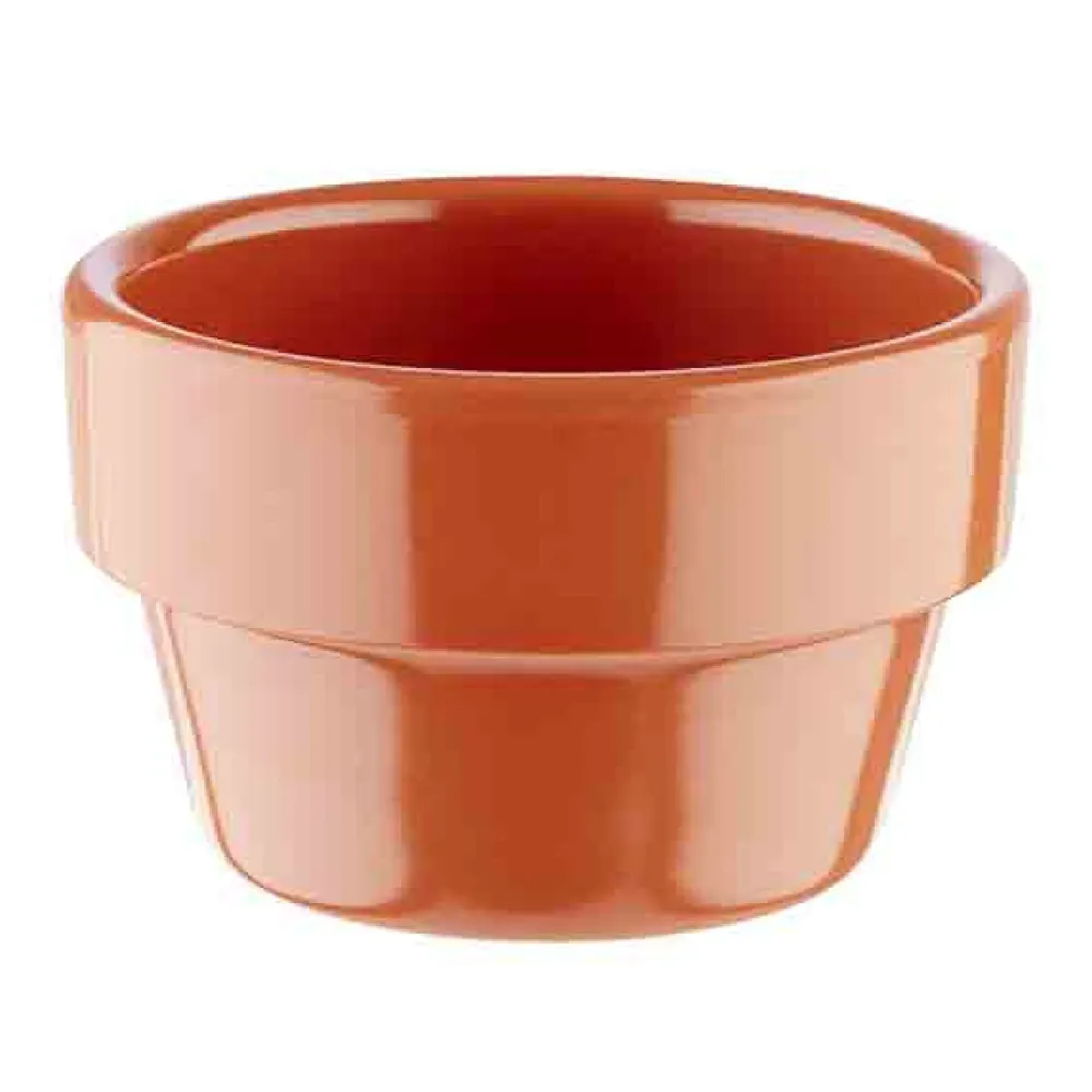 (60 stk.) Dypeskåle - FLOWER POT - Melamin - 40 ml - Ø 60mm - Terracotta