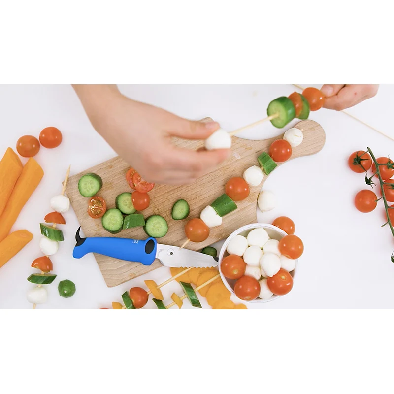 Kinderkitchen børnekokkeknivsæt, 2 dele - grøn/blå