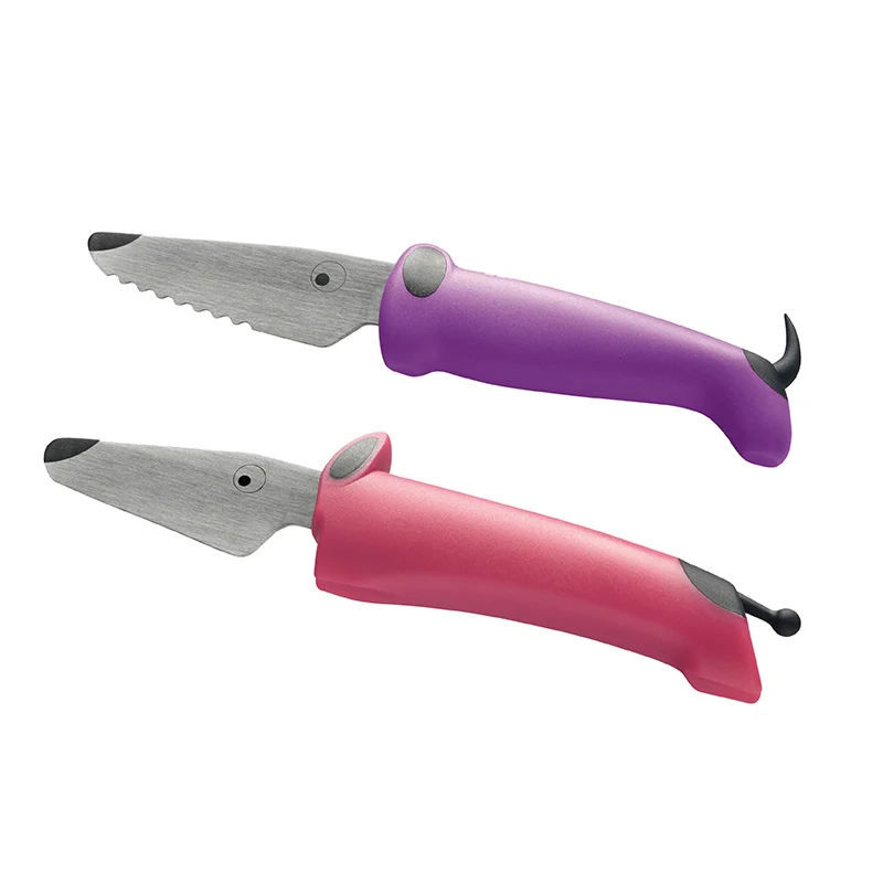 Kinderkitchen børnekokkeknivsæt, 2 dele - pink/lilla