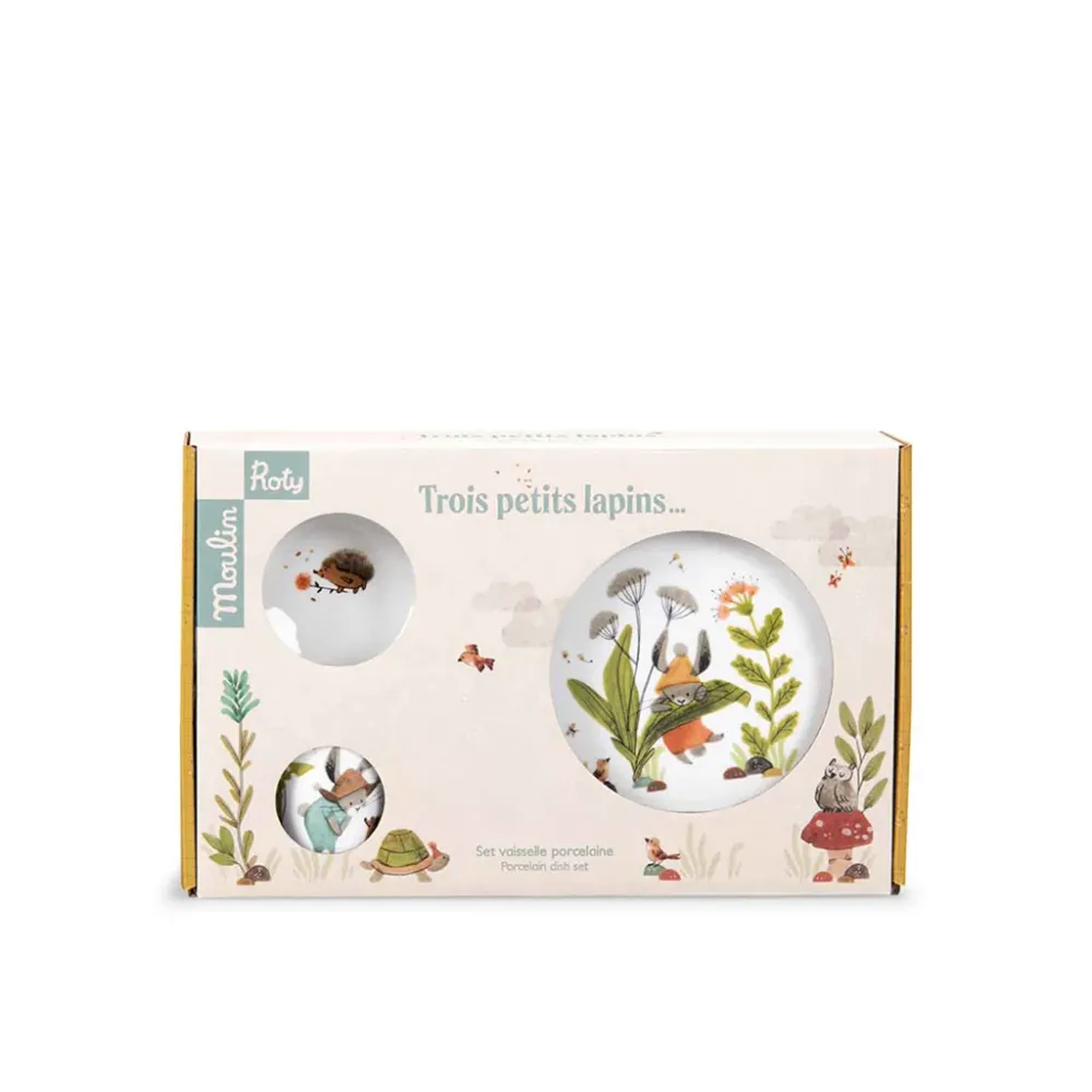 Moulin Roty Spisesæt i Porcelæn, Tre små kaniner