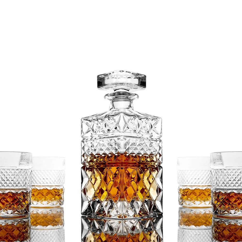 Whiskey Decanter Glasses & Chilling Stones - Luksus i Gaveæske