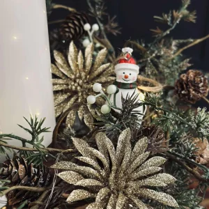 Deco blomster med glimmer - 4 stk