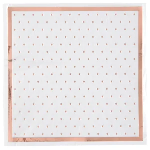 Hvid/rose gold servietter, 20 stk.