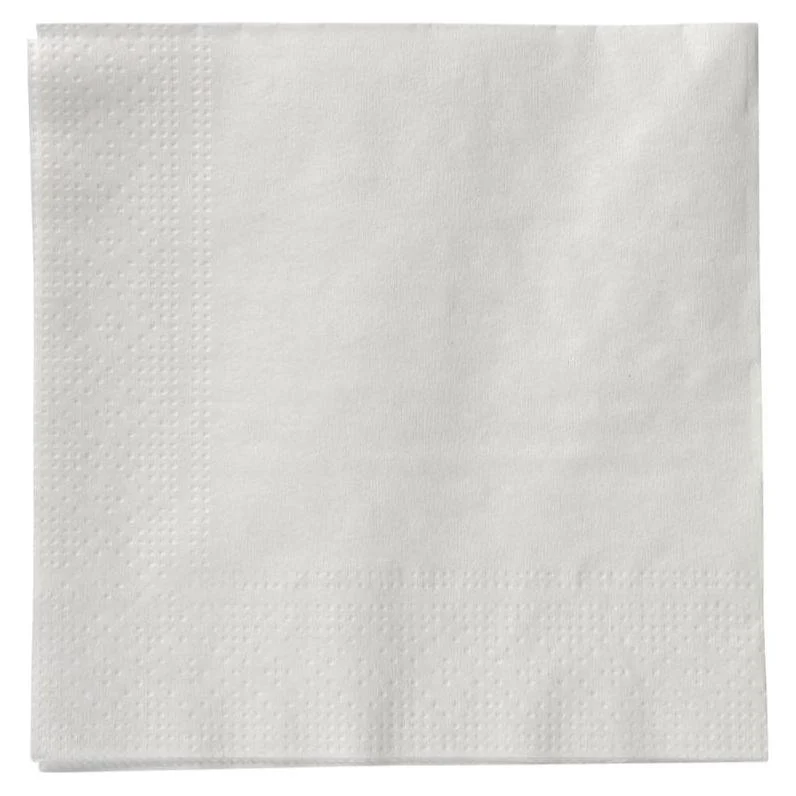 Kaffeserviet, 1-lags, 1/4 fold, 24x24cm, hvid, nyfiber