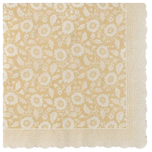 Servietter - Blomster, Gul