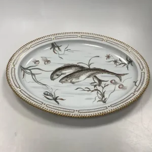Royal Copenhagen Privatmalet Flora Danica Stort ovalt serveringsfad no. 3520 / 374