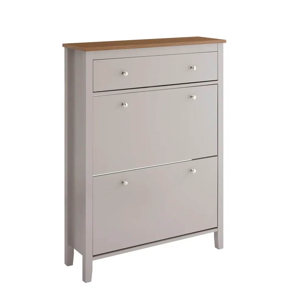 Genialt pladsbesparende: slankt skoskab til gangen – kun 24 cm dybt, B80xD25xH108 cm, lysbrun