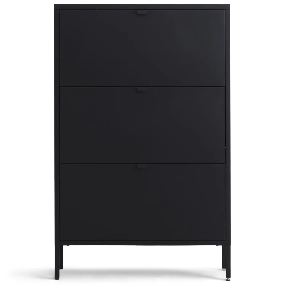 Herman Skoskab - Sort alloy med 3 rum - 80x26x125 cm. Brudt emballage (OU11024)