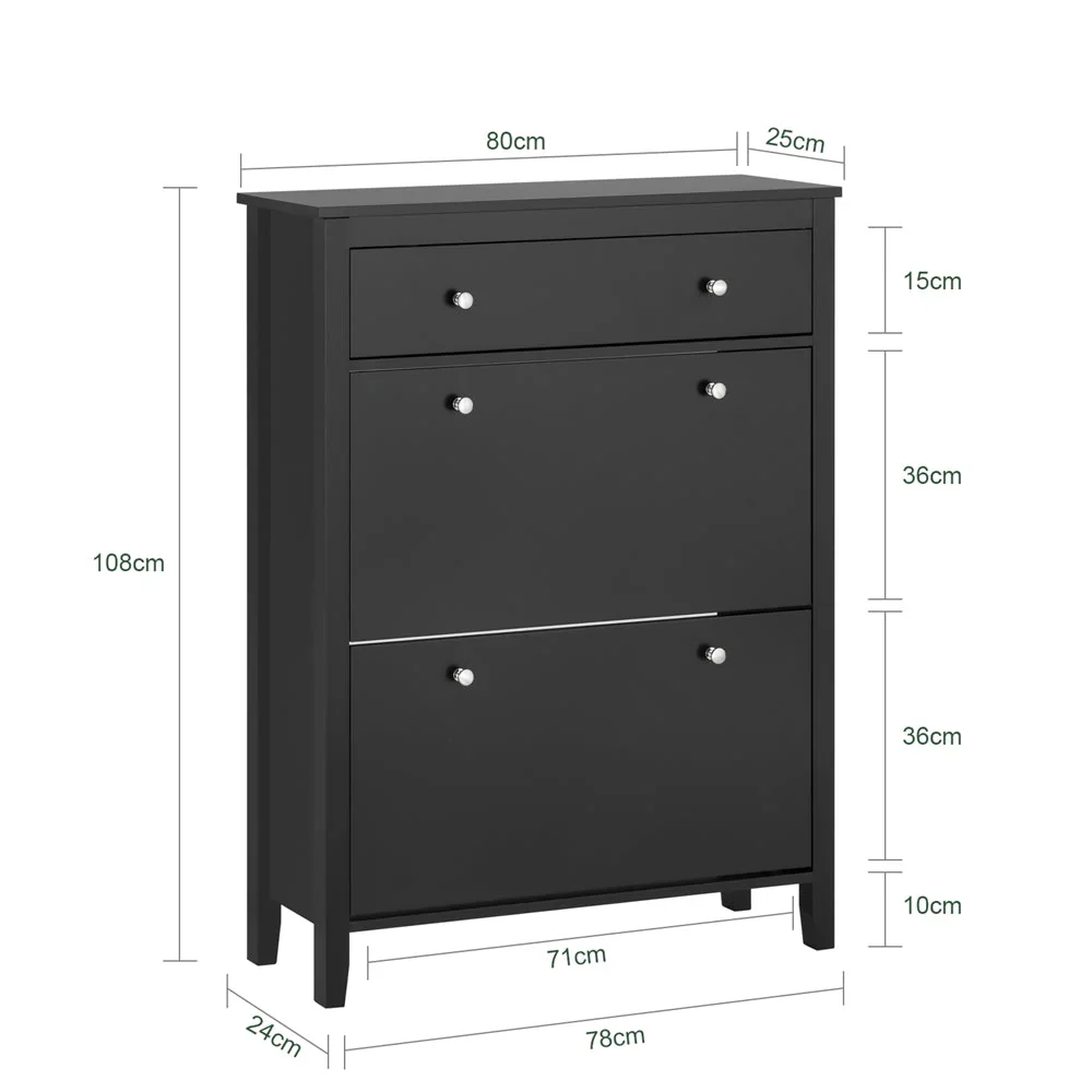 Skab orden og stil med dette rummelige skoskab, L80xB25xH108 cm, midnight