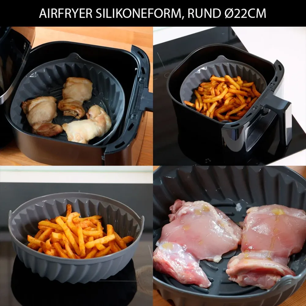 Airfryer silikoneform, rund Ø22cm