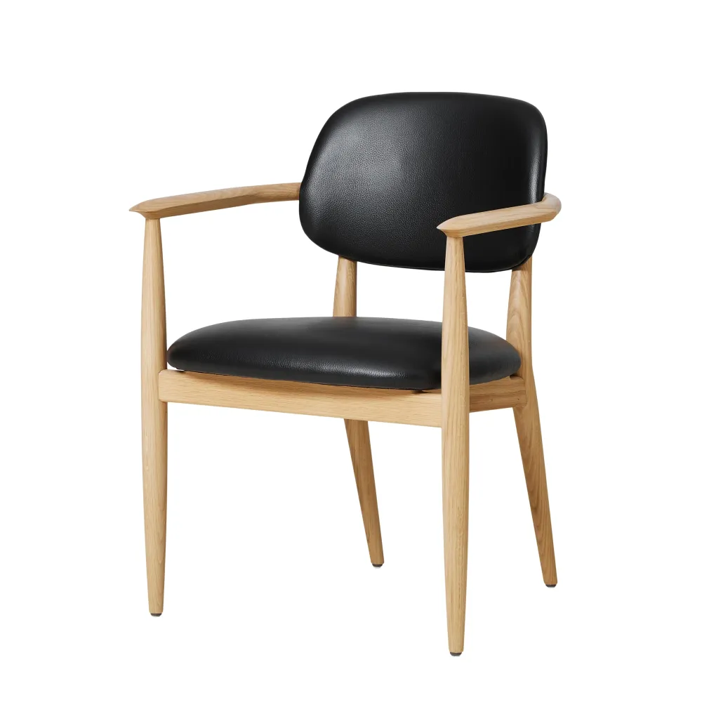 Slow Dining Chair Oak Black Leather Stellar Activates | BPA Free |