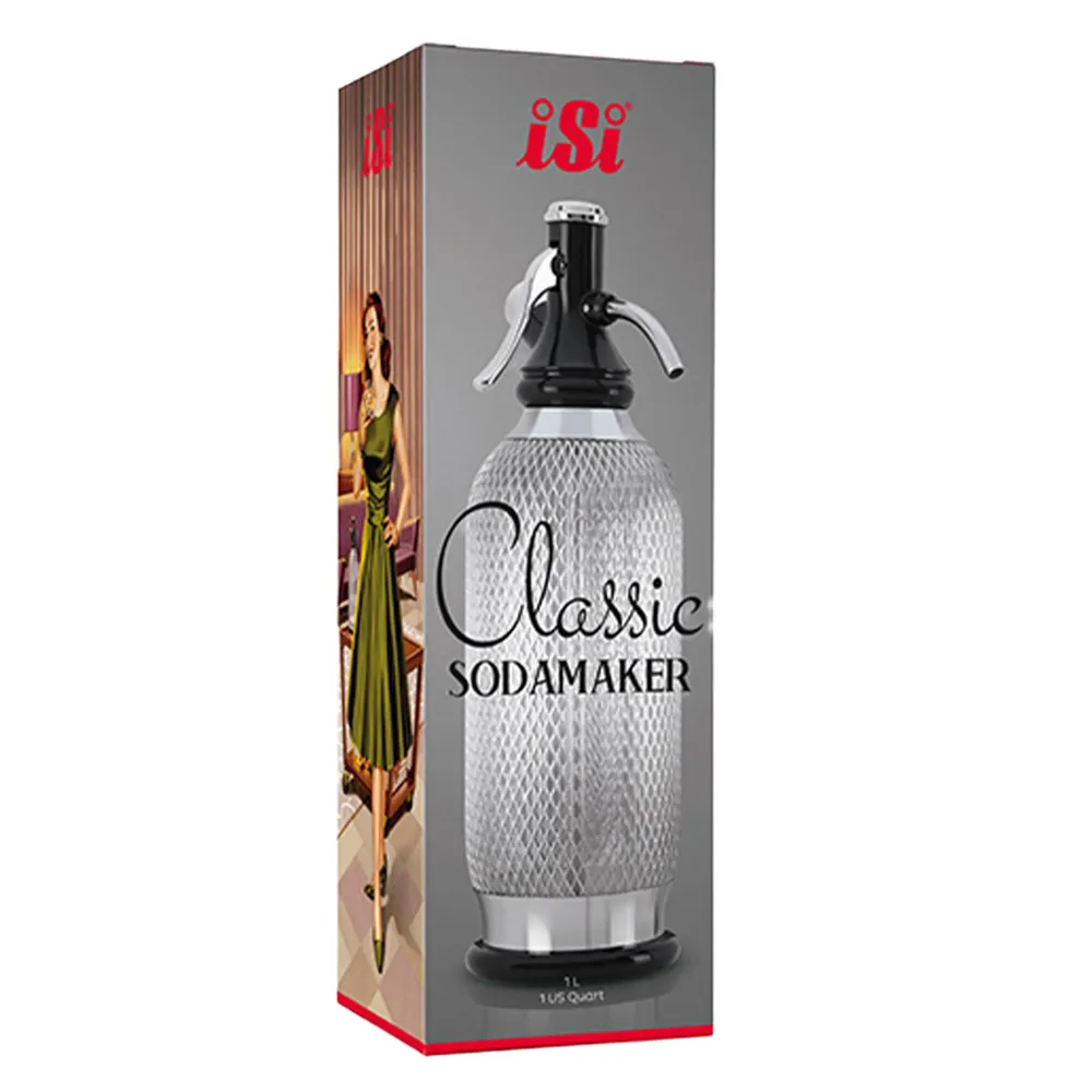 ISI | Sodamaker Timeless - danskvandsmaskine - 1 liter - rustfrit stål