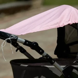 Markise hvide prikker på koral pink