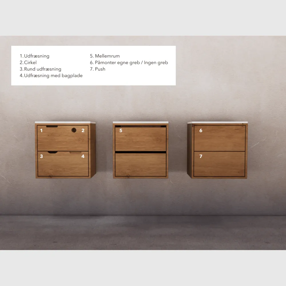 WHOLE KNAST snedkermøbel - 60x48x35cm / 1 skuffe - sort olieret eg