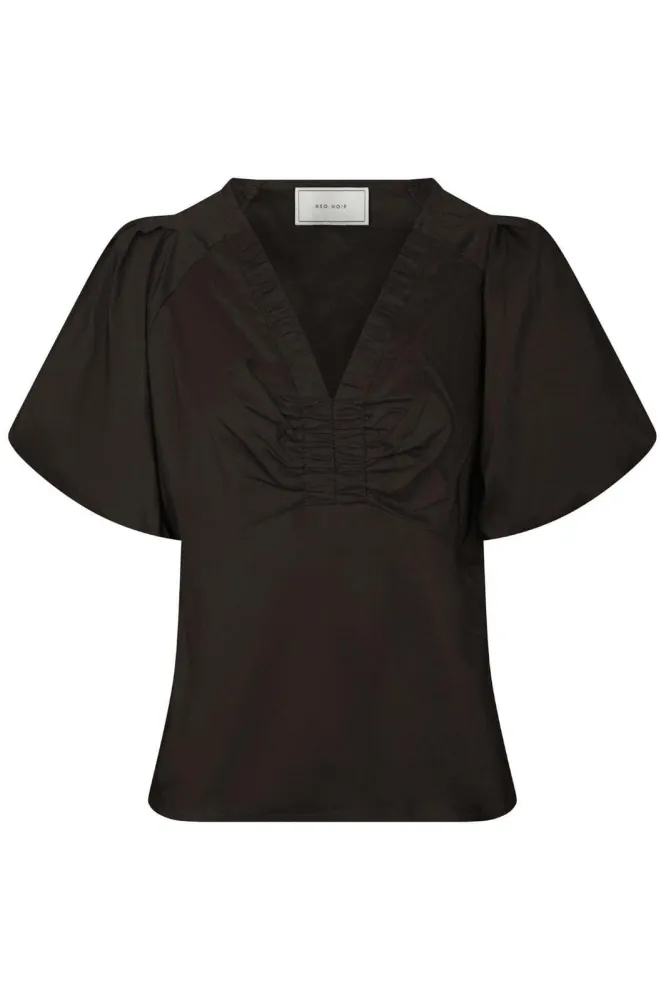 Neo Noir - Irina Poplin Blouse 162219 - 584 - Chocolate Cocoa